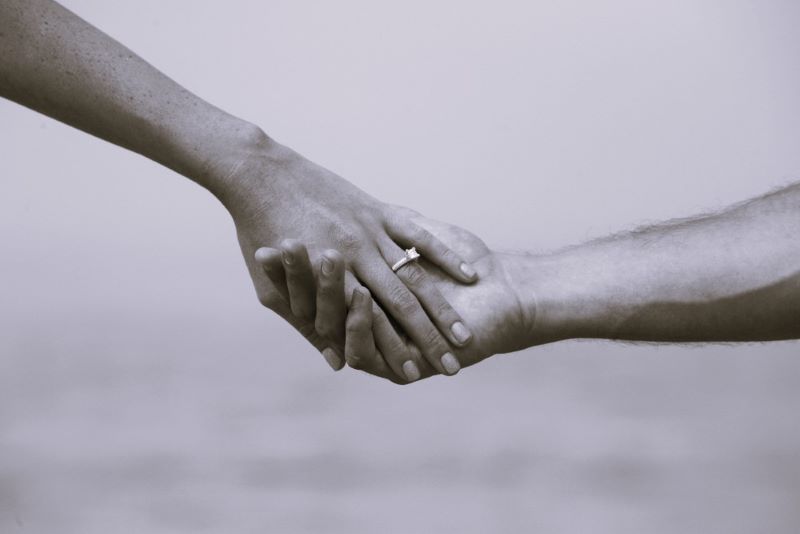 couple holding hands